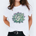 Foreign Trade Color Feather Ink Painting Women'S Printed Short Sleeve T-Shirt