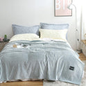 New Summer Multifunctional Striped Snowfleece Air Conditioning Blanket Flannel Blanket Single Double Quilt Sofa Cover Blanket