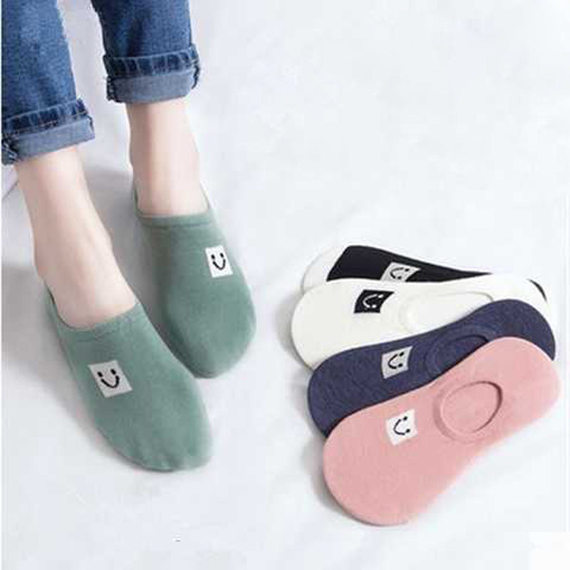Spring And Summer Women'S Socks, Women'S Solid Color Socks, Low-Cut Shallow Mouth Leisure Boat Socks, Silicone Non-Slip Invisible Socks Wholesale