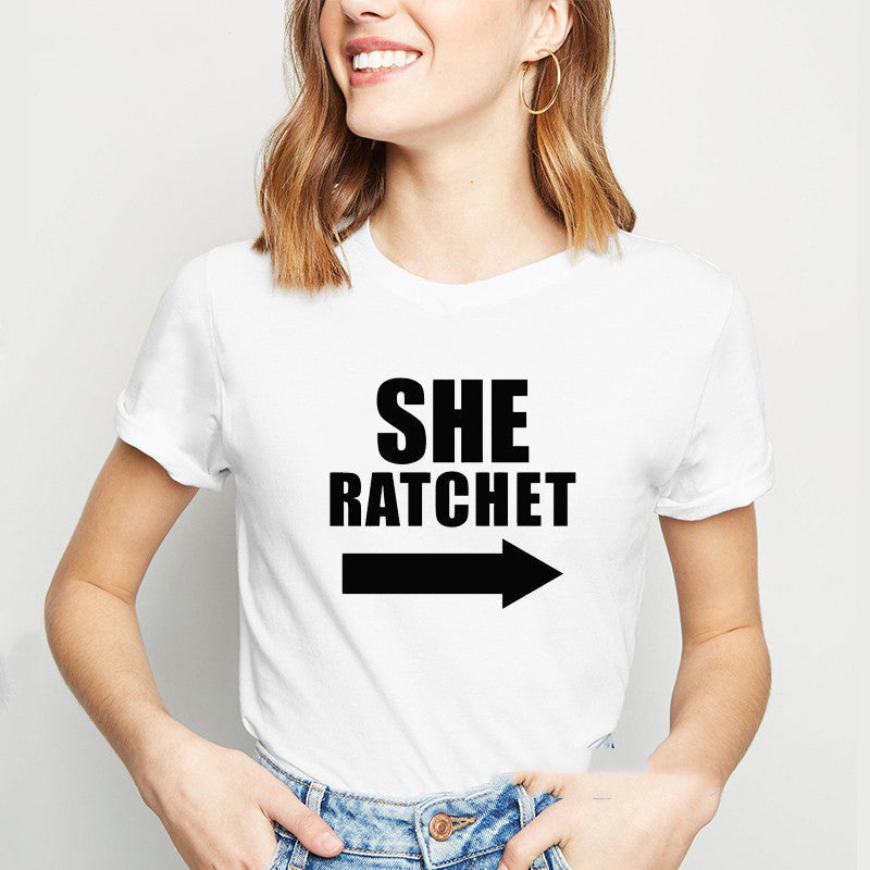 Short-sleeved T-shirt Women's Bottoming Shirt Through Friends Friends Printing Girlfriends Outfit