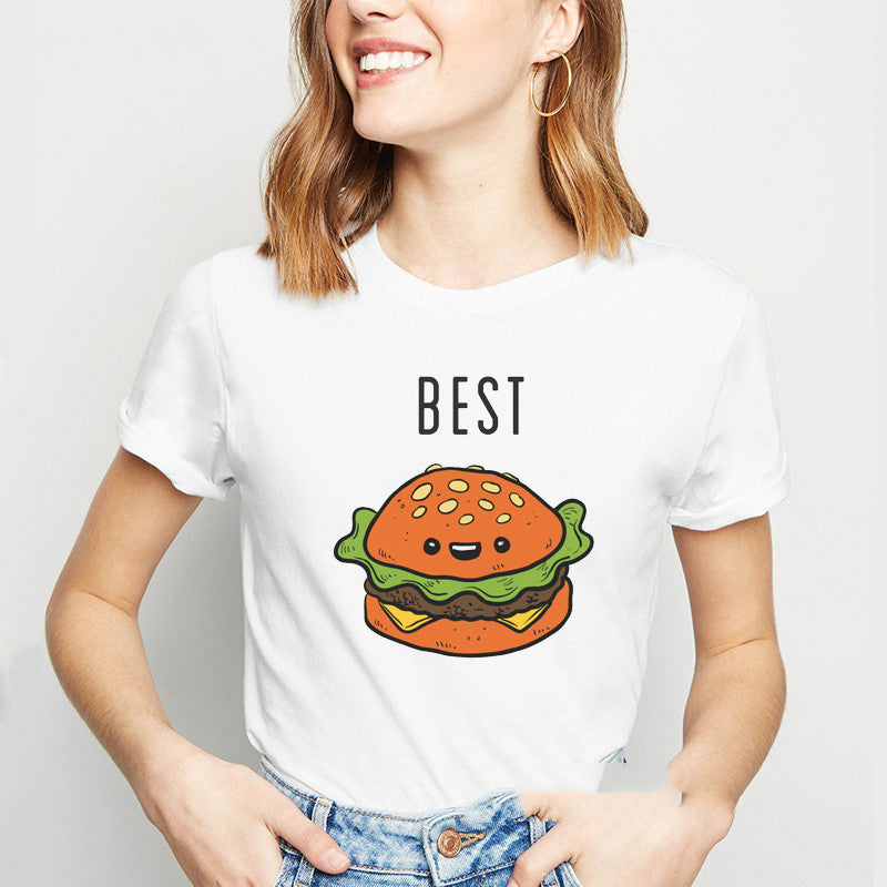 Short-sleeved T-shirt Women's Bottoming Shirt Through Friends Friends Printing Girlfriends Outfit