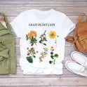 Plant Flower Pattern Printed T-Shirt Modal Wildflower Short Sleeve