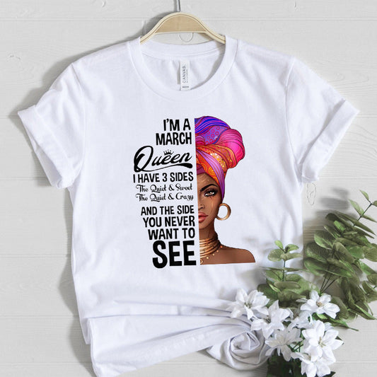 African Girl Fashion Explosive Head Women'S White Round Neck T-Shirt