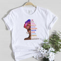 African Girl Fashion Explosive Head Women'S White Round Neck T-Shirt