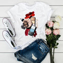 Summer Short Sleeve Fashion Graphic T-Shirt Top Women