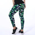 European And American Fashion Camouflage Letter Printed Flower Leggings