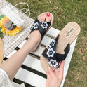 Slippers Wear Ladies Wild Flowers Net Red Lazy Shoes Sandals And Slippers