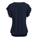 Women's Short Sleeve V-Neck Ruched T-Shirt