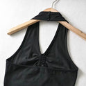 Sexy Drawstring Halterneck Vest