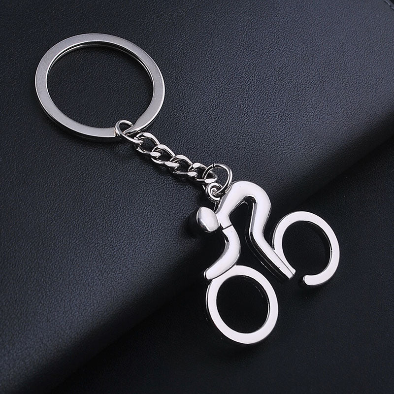 Metal Hollow Pendant New Bicycle Enthusiast Keychain