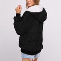 European And American Mixed Color Plush Zipper Jacket