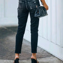 Women's New High Waisted Stretch Jeans With Small Feet