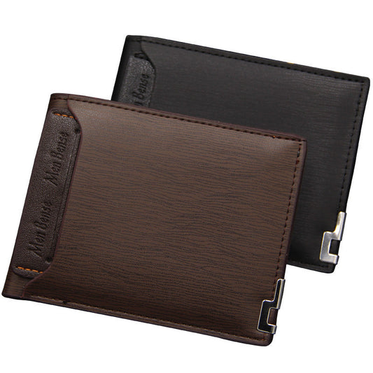 Men's Wallet Short Style Multifunctional Fashion Casual Iron Edge