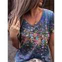 Women's Top Summer Print Pattern Short Sleeved T Shirt Women