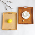 Retro Rectangular Wooden Serving Tray Tea Cutlery Trays Storage Pallet Fruit Plate Decoration Food Bamboo