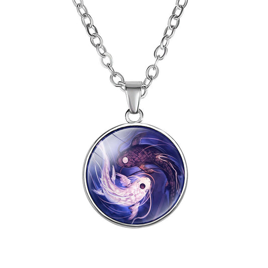 Bagua Diagram Time Gem Pendant Necklace