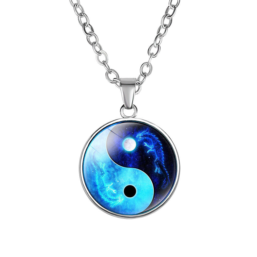 Bagua Diagram Time Gem Pendant Necklace