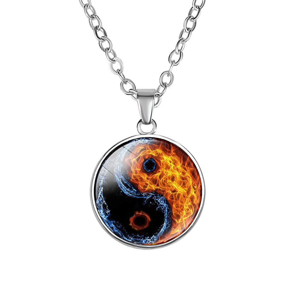 Bagua Diagram Time Gem Pendant Necklace