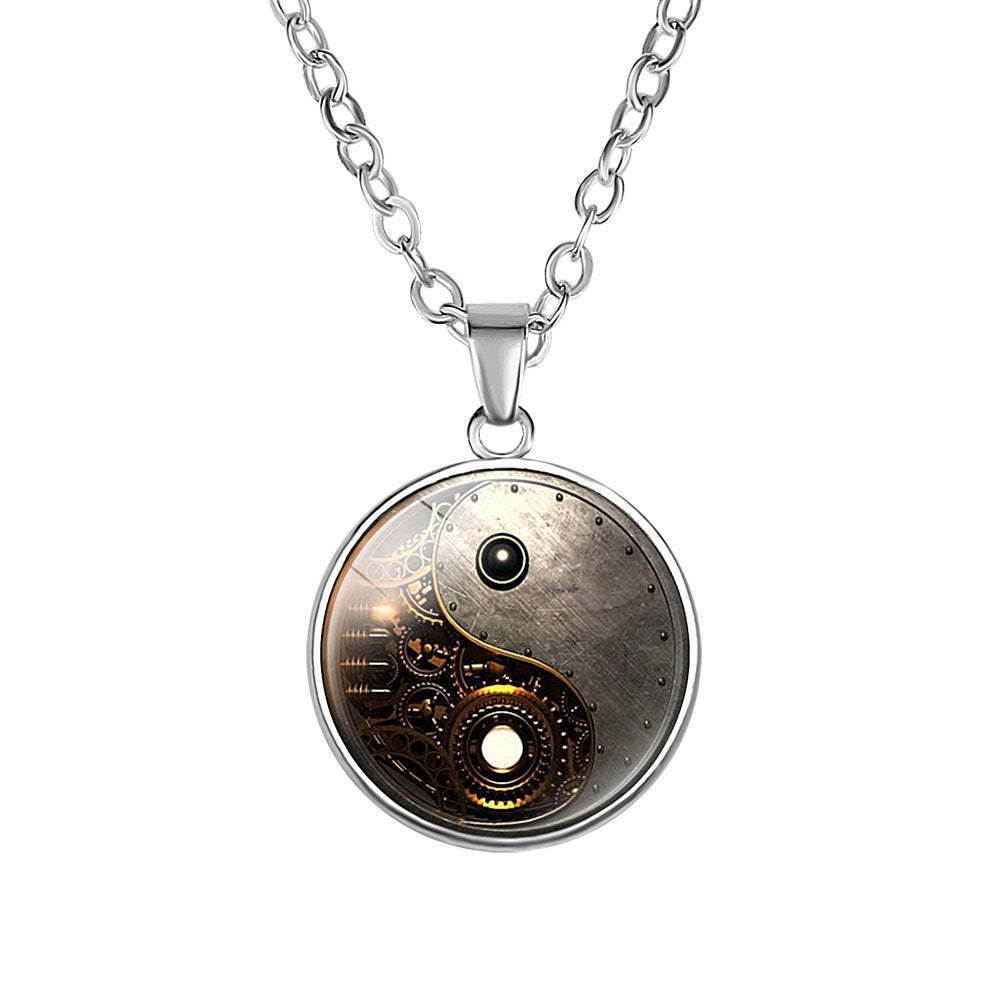 Bagua Diagram Time Gem Pendant Necklace
