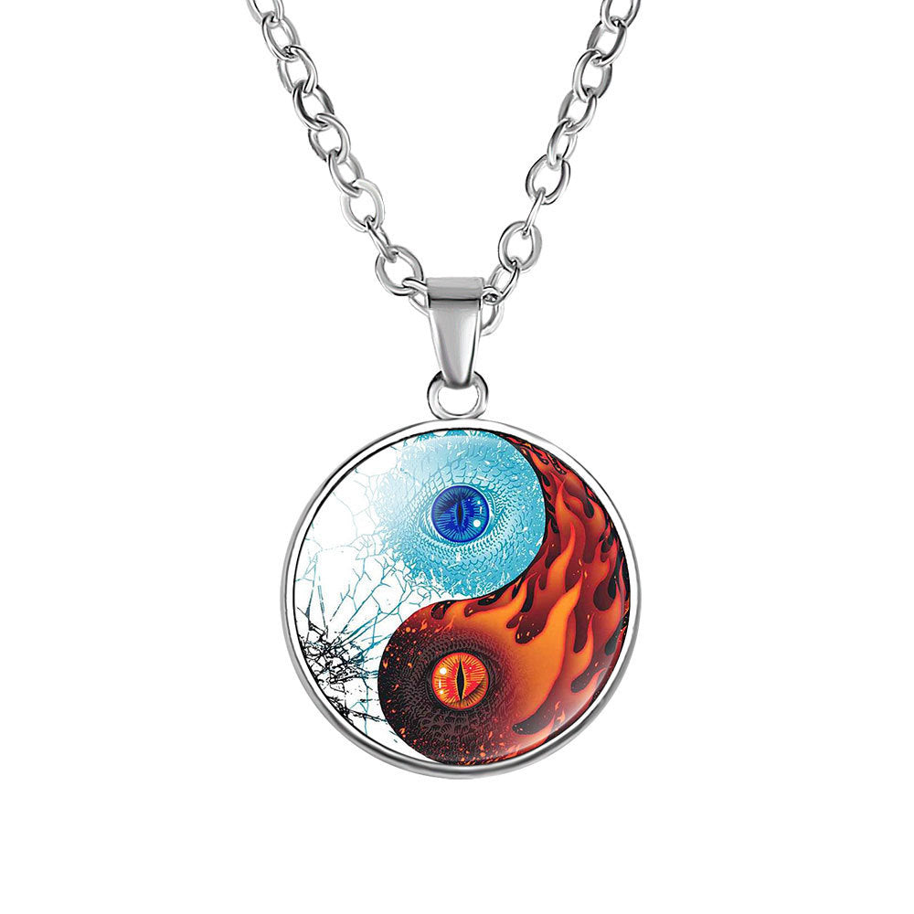 Bagua Diagram Time Gem Pendant Necklace