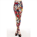Human Head Print Graffiti Leggings Stretch Milk Silk