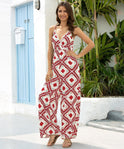 Fashion Women's Summer Jumpsuit Halter Women's Beachwear Wide-leg One-piece