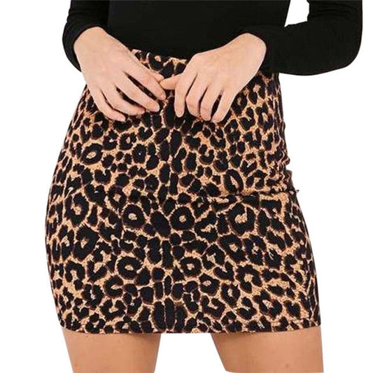 Women's Leopard Printed Skirt High Waist Pencil