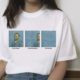 Van Gogh Oil Painting Mona Lisa Spoof Printed T-shirt Women Short Sleeve