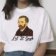 Van Gogh Oil Painting Mona Lisa Spoof Printed T-shirt Women Short Sleeve