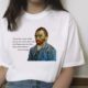 Van Gogh Oil Painting Mona Lisa Spoof Printed T-shirt Women Short Sleeve