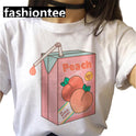 Fart Peach Letter Printed Short-sleeved T-shirt Top