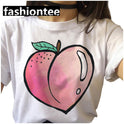 Fart Peach Letter Printed Short-sleeved T-shirt Top