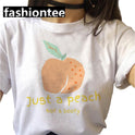 Fart Peach Letter Printed Short-sleeved T-shirt Top