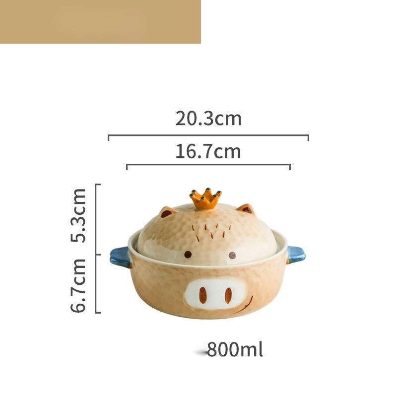 Animal Ceramic Instant Noodle Bowl