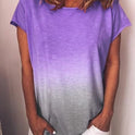 Solid Color T-Shirt With Rainbow Gradient Print