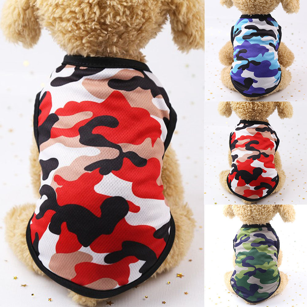 Printed Mesh Camouflage Cartoon Vest Multi-color Optional Color Dog Vest