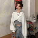 Long-sleeved Sweater Female Student Ins Design Sense Irregular Short Jacket Hot Girl Stacking Vest