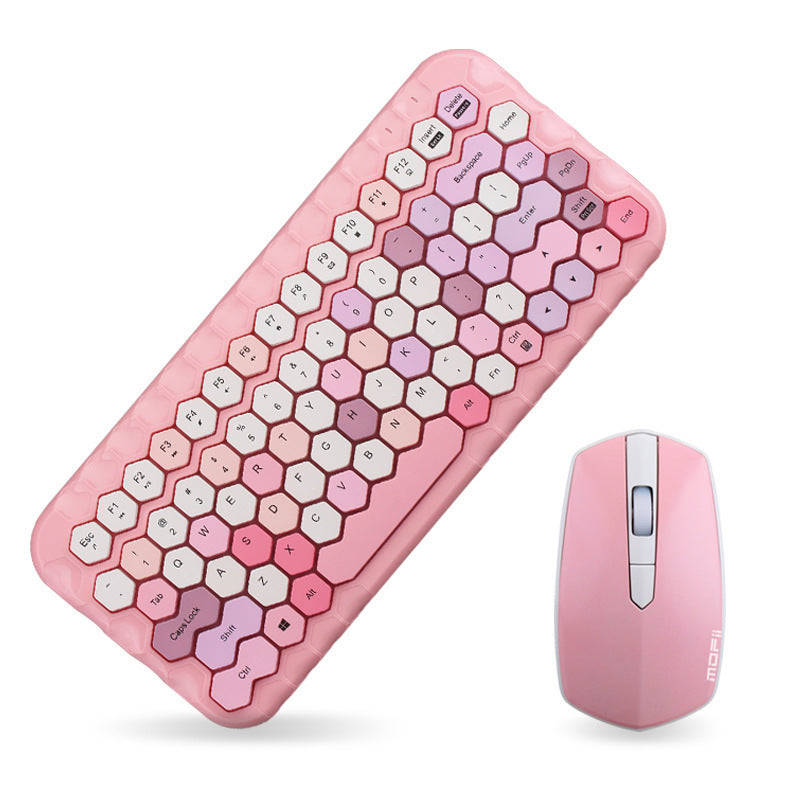 Girl Heart Wireless Keyboard And Mouse Set