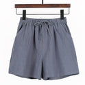 Simple And Loose Cotton And Linen Casual Shorts