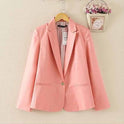 European and American women's candy color one button small suit lining Slim long-sleeved blazer