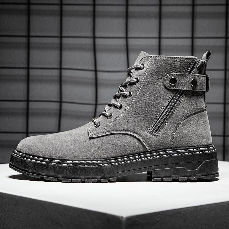 Round toe side zipper casual Martin boots