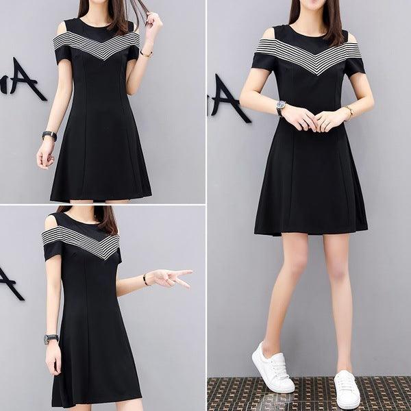 Women's Fashion Slim Off Shoulder Mid Length Dress