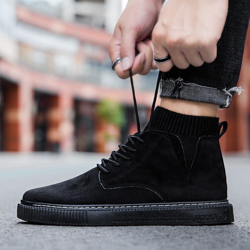 High-top British tooling casual shoes