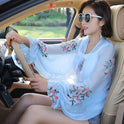 Korean embroidered chiffon sun protection clothing shawl