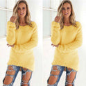 Solid Color Long Sleeve Women's Sweater Top