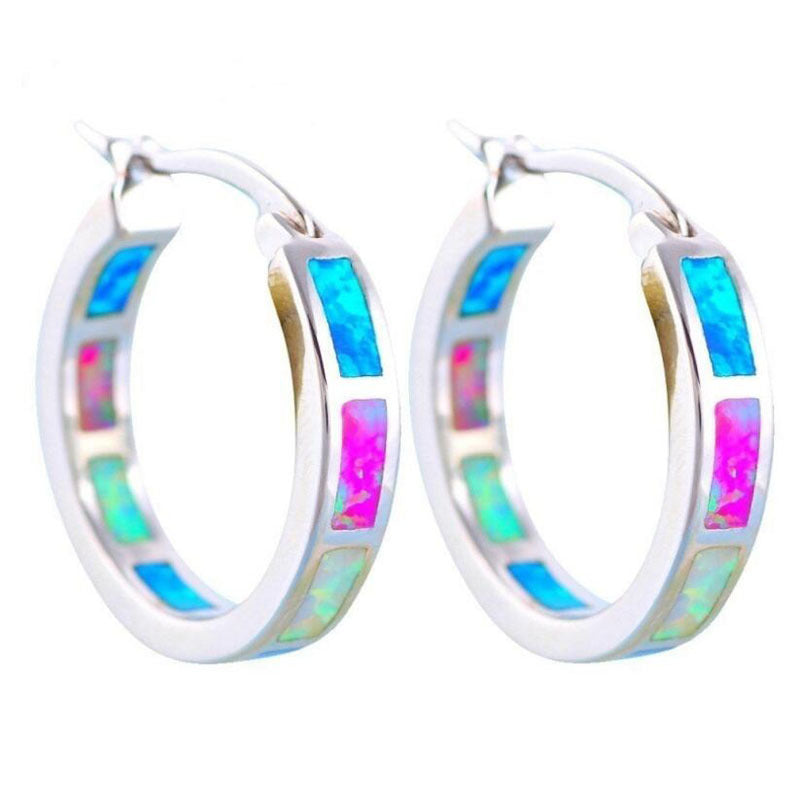 Round Color Exaggerated Metal Alloy Earrings