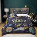 Spaceship Rocket Pattern Down Quilt Cover Suit Digital Printing Bedding For Kids Bedroom