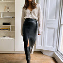 French Style Temperament All-matching Leather Skirt Women