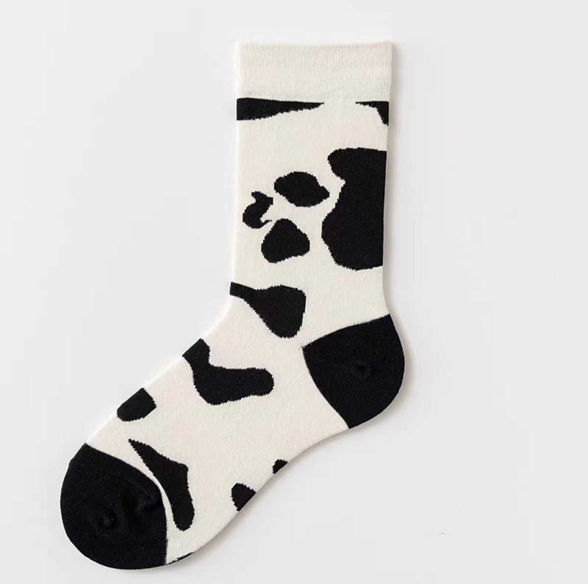 Women's Black And White Cartoon Mid-calf Length Loose Socks