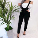 Fashion sexy slim casual suspender trousers